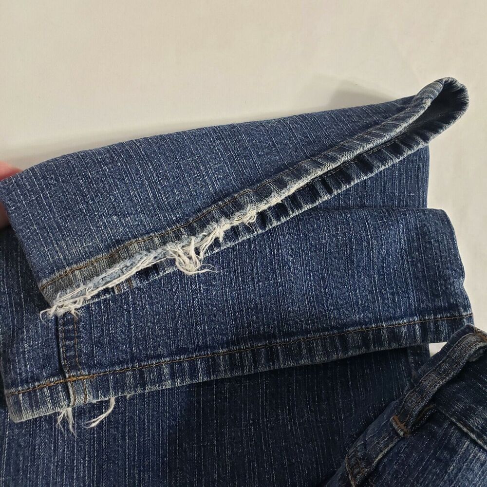 Ann Taylor Loft Womens Jeans Size 6 Flare Leg Blue Denim Stretch Mid Rise Dark - Picture 11 of 12